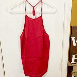 Cycle women's L embellished ruby red racer back spaghetti strap tank top